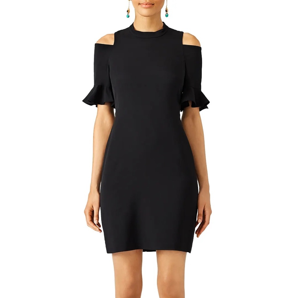 Rebecca Taylor Black Cold Shoulder Mini Dress